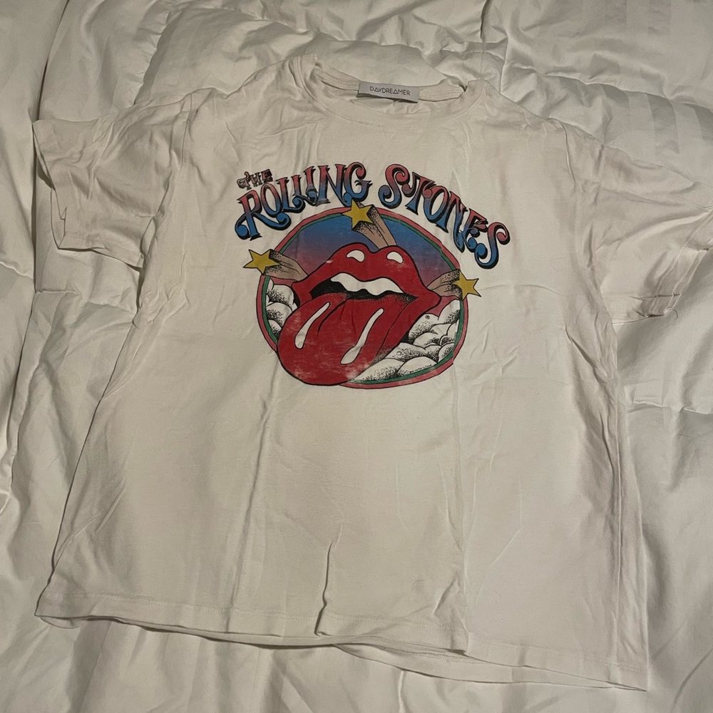 Daydreamer Rolling Stones white vintage-style band tee (believe size S)